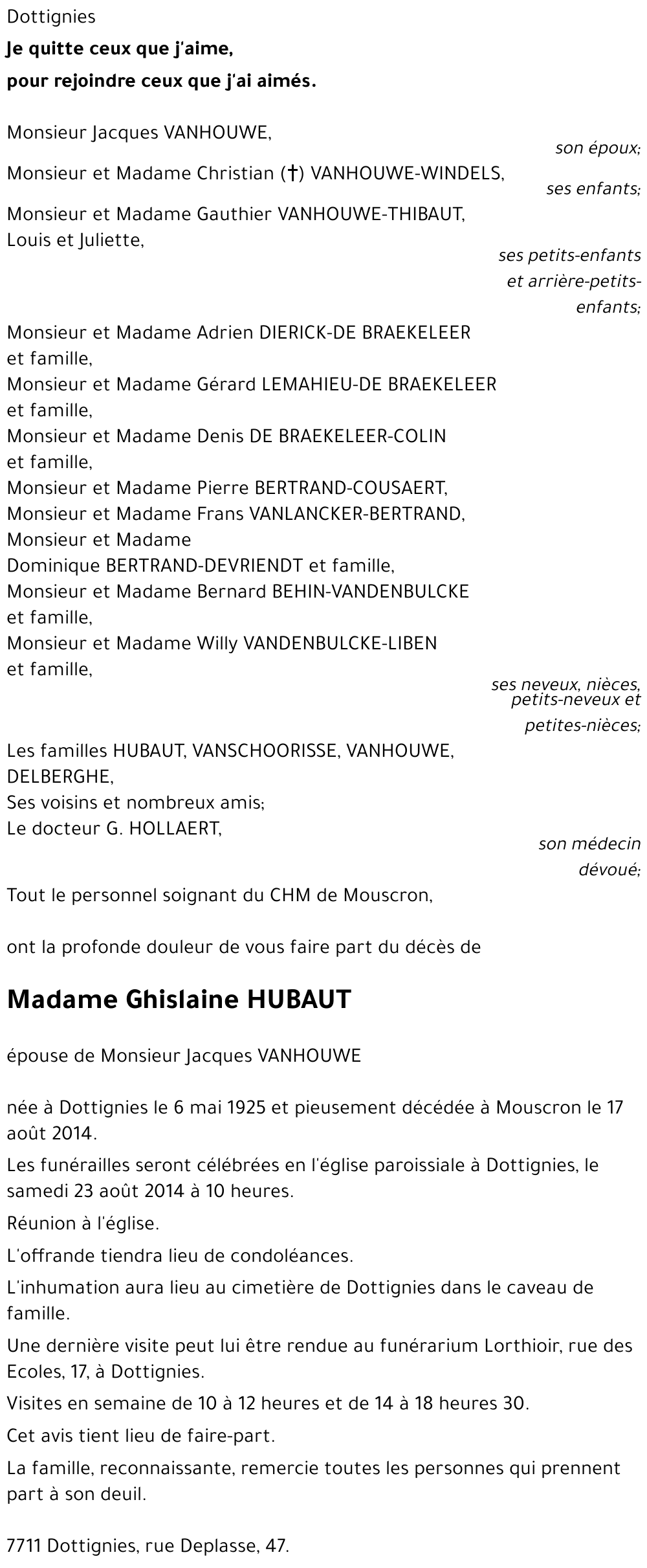 Ghislaine HUBAUT