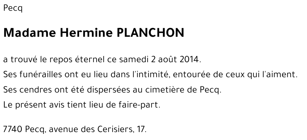 HERMINE PLANCHON