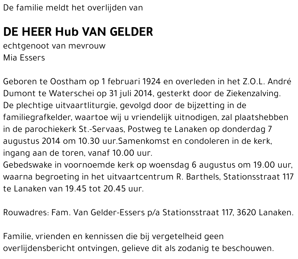 Hub Van Gelder