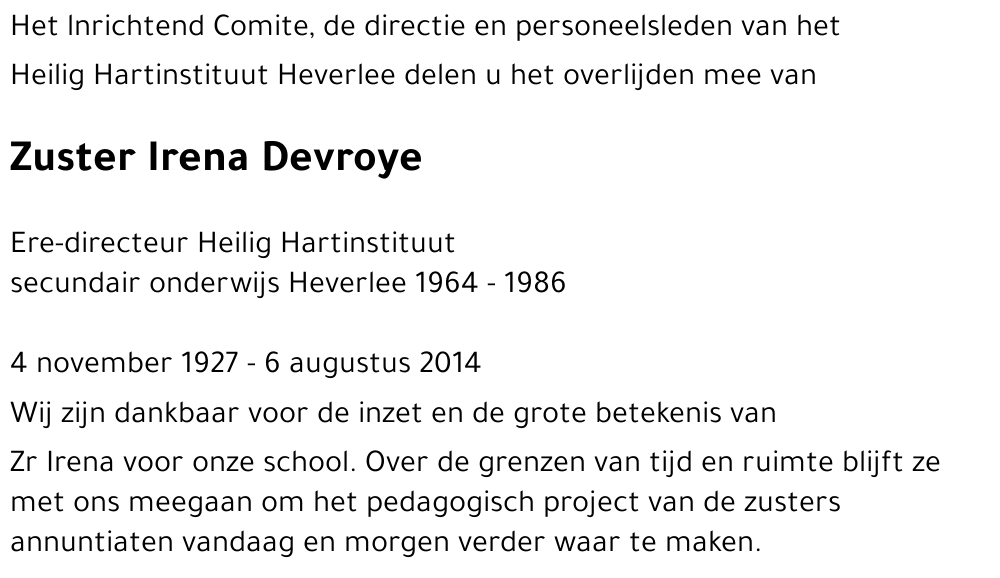 Irena DEVROYE