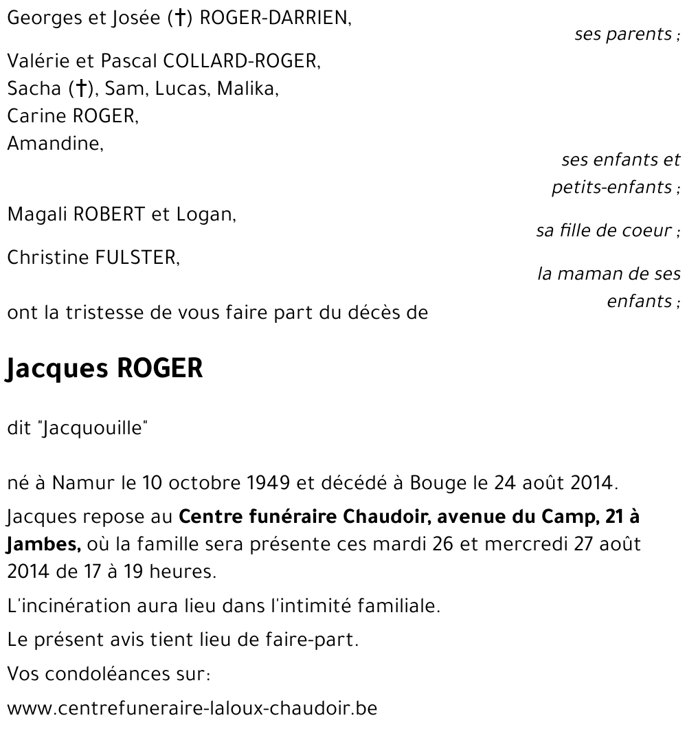 Jacques ROGER