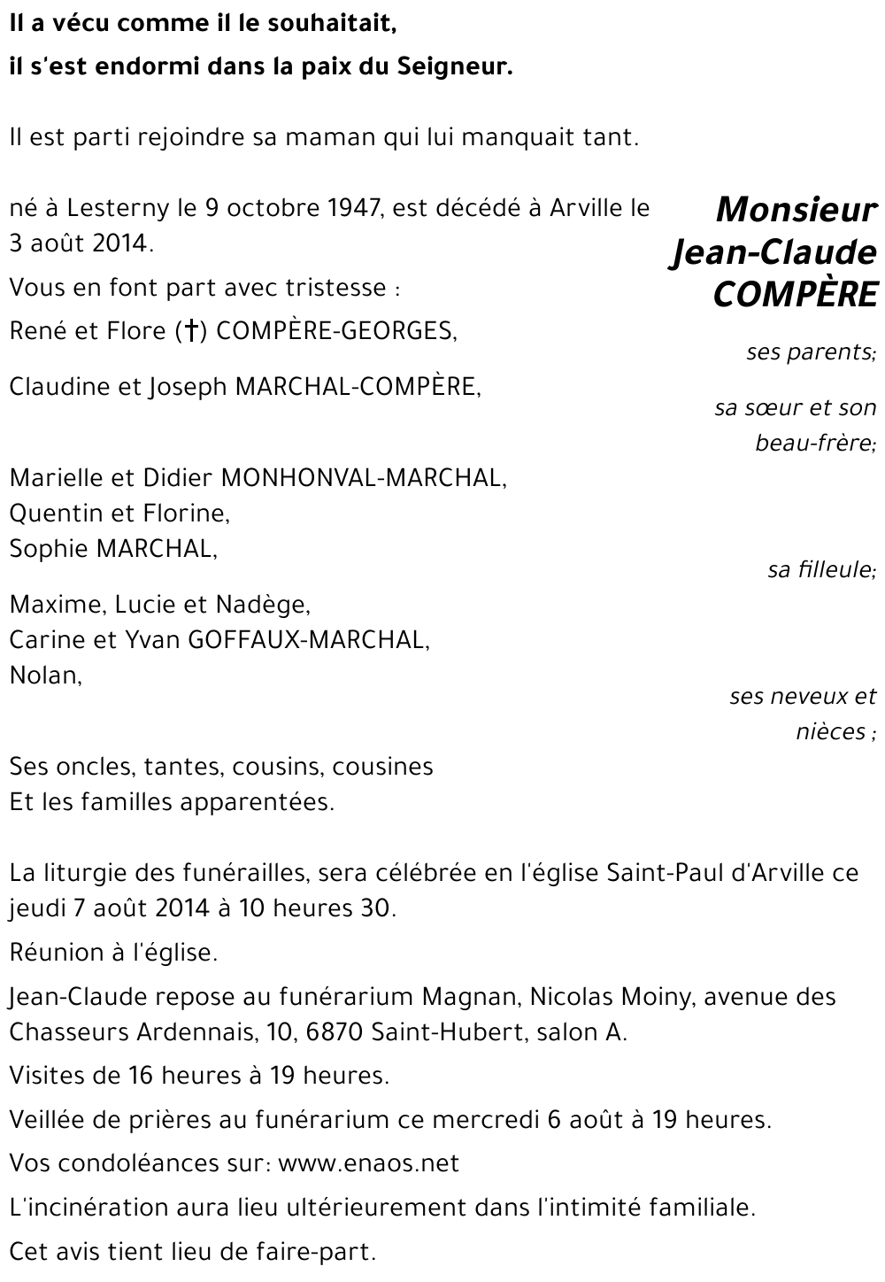 Jean-Claude COMPÈRE