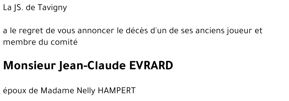 Jean-Claude EVRARD