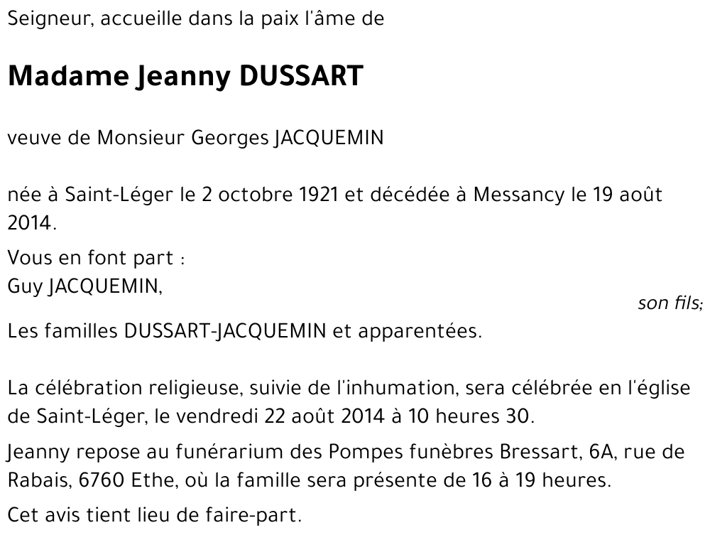 Jeanny DUSSART