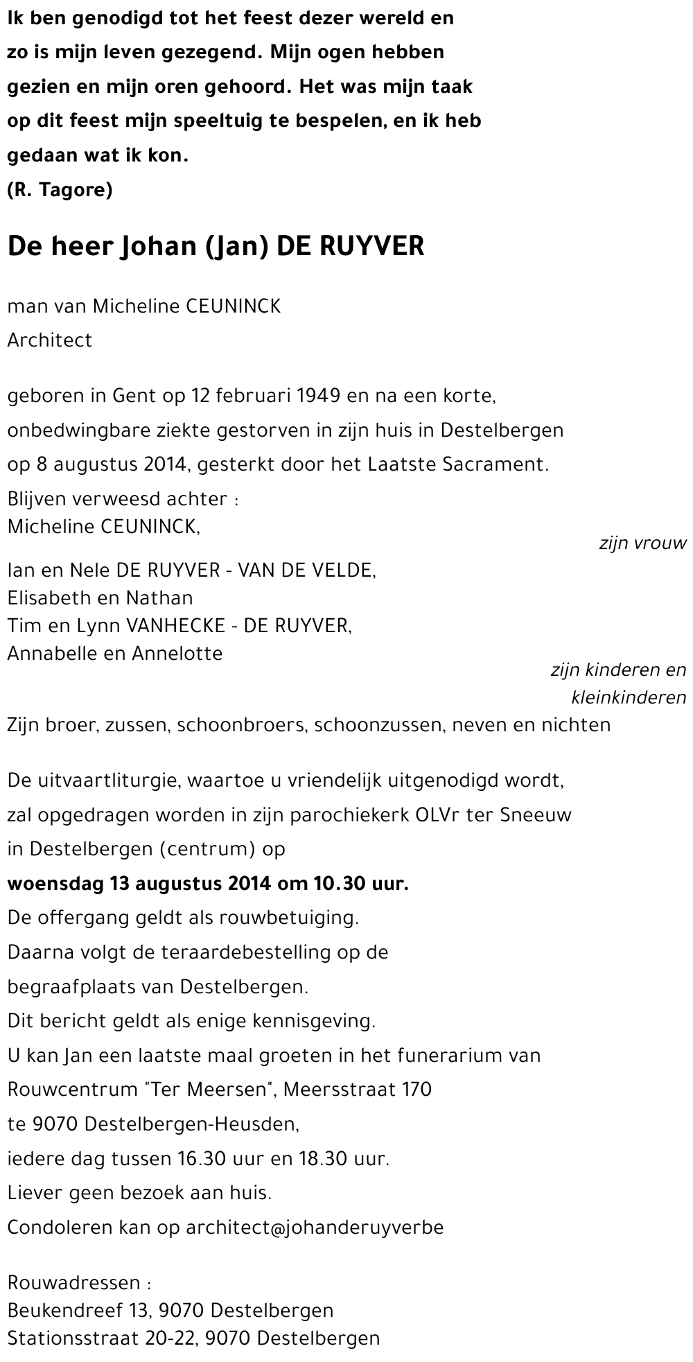 Johan (Jan) DE RUYVER