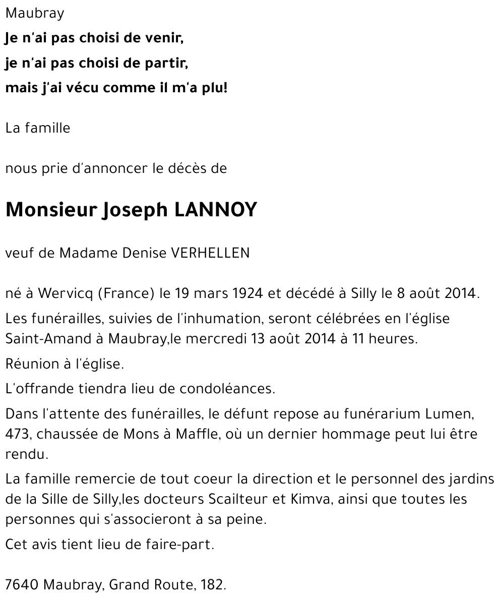 Joseph LANNOY