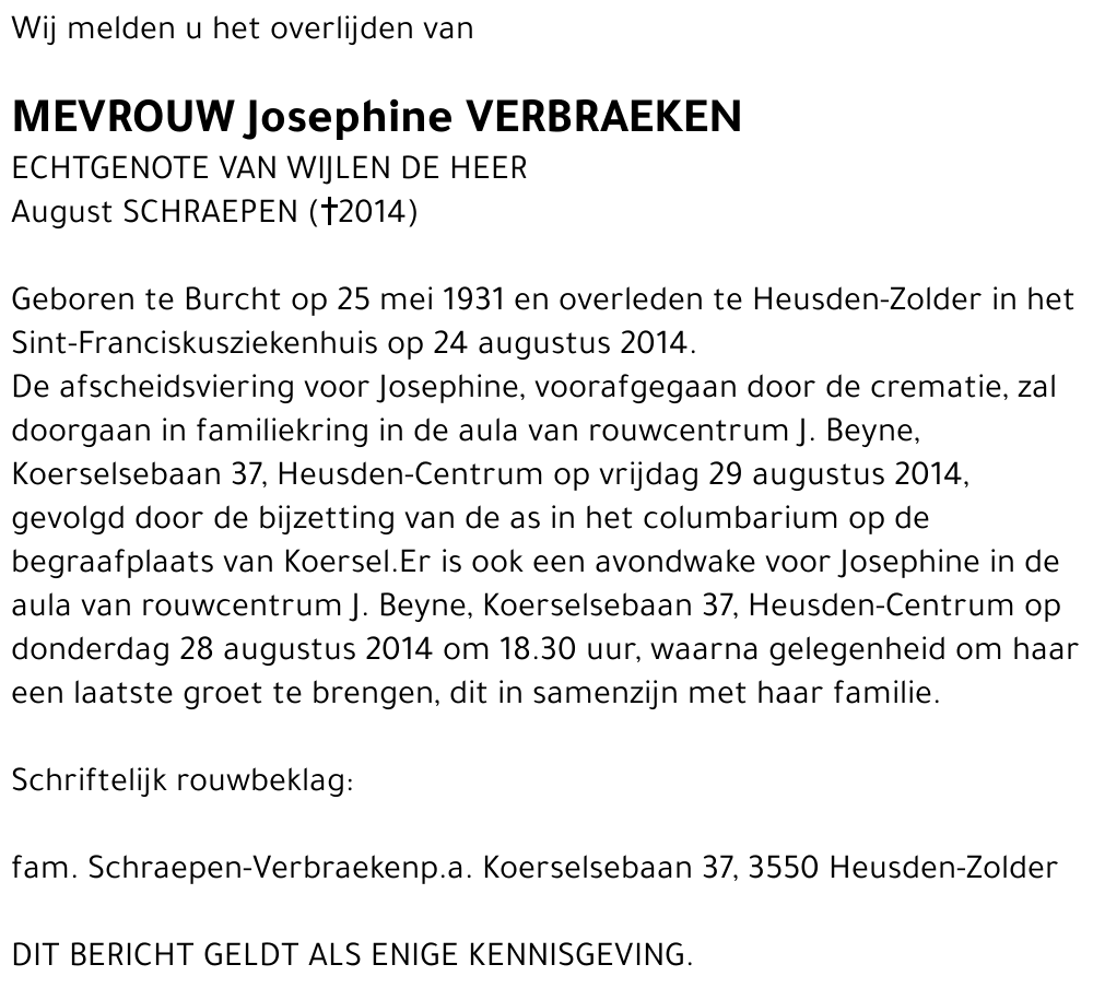 Josephine VERBRAEKEN