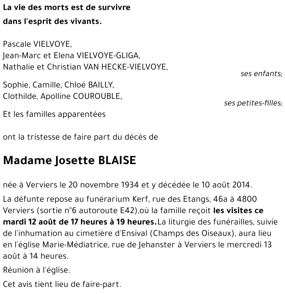 Josette BLAISE