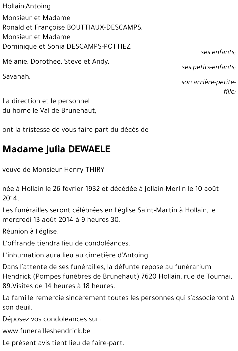 Julia DEWAELE