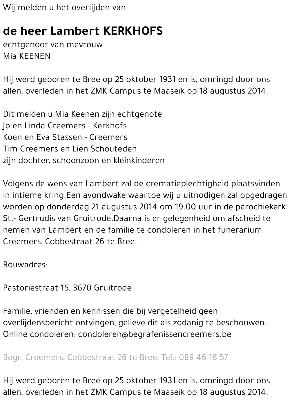 Lambert Kerkhofs