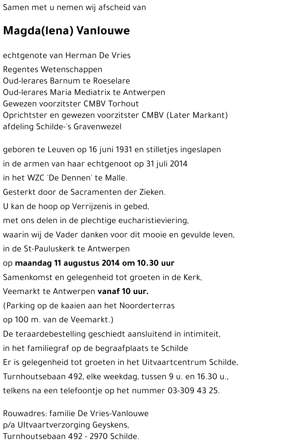 Magda(lena) Vanlouwe