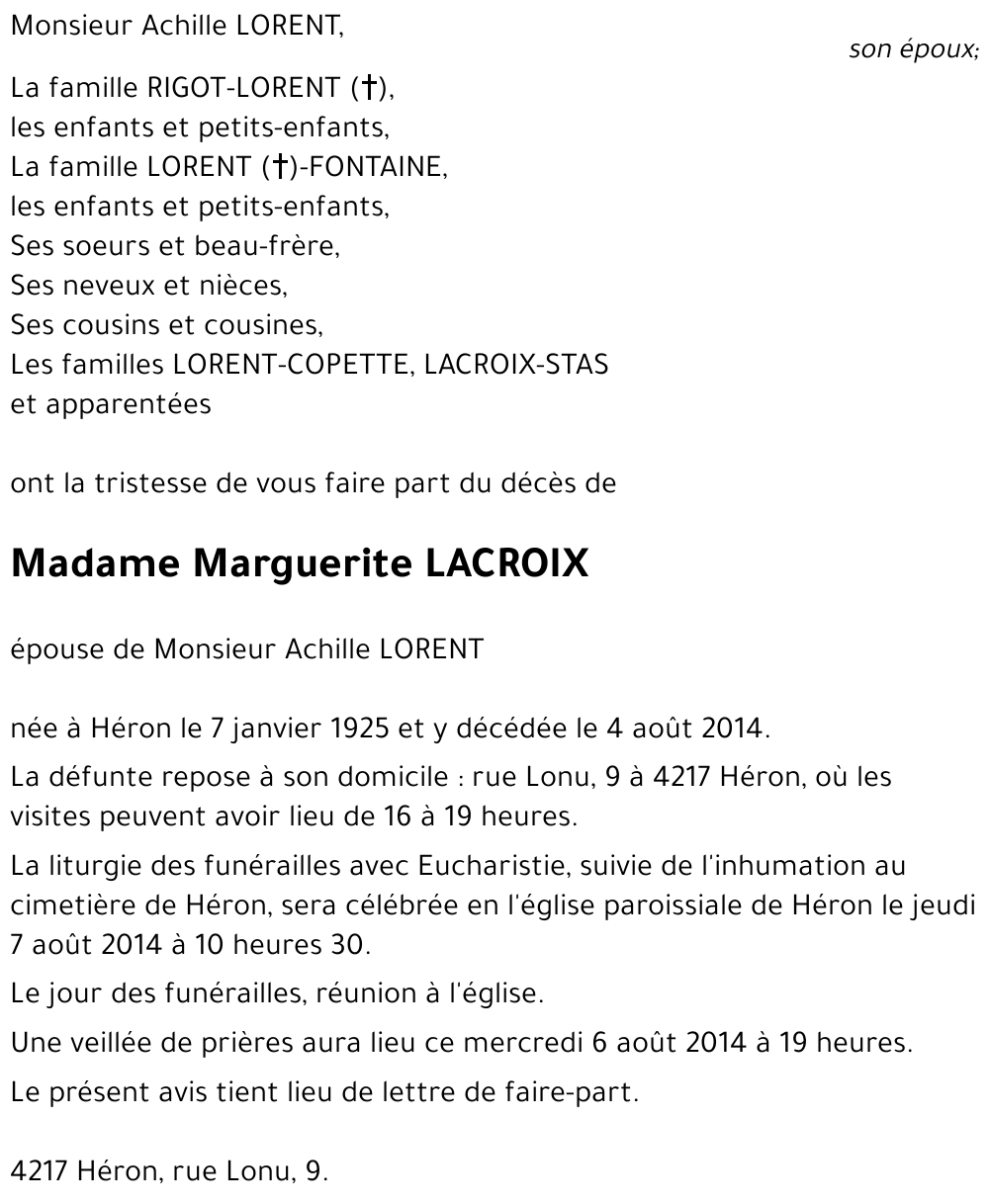 Marguerite LACROIX