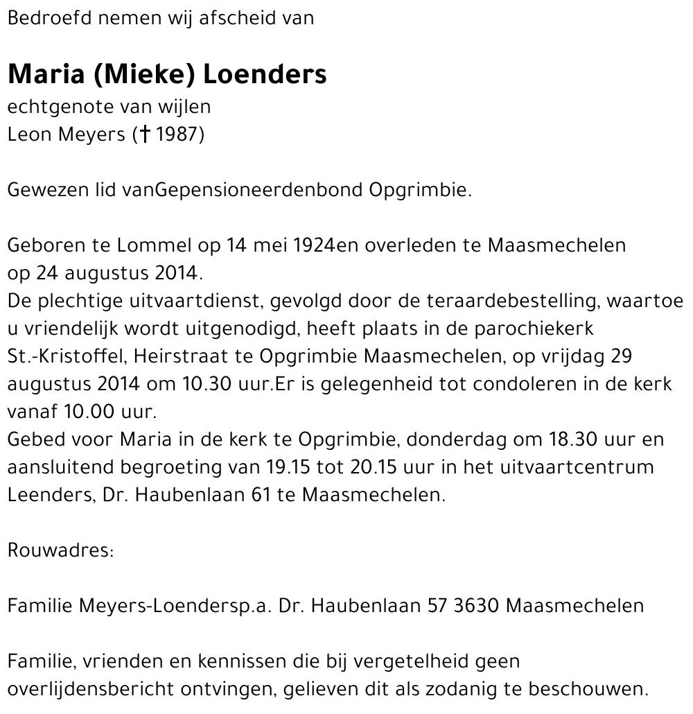 Maria Loenders