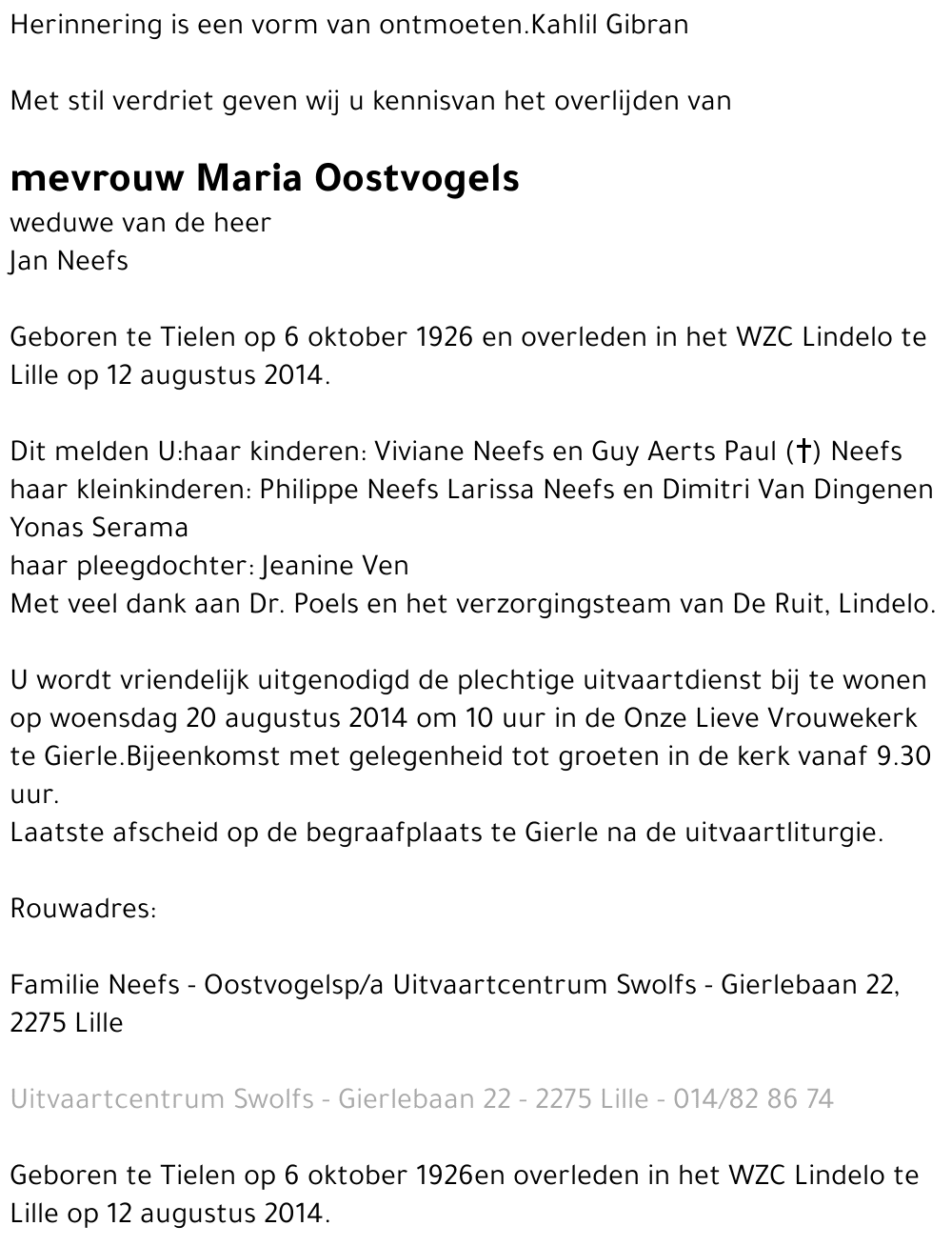 Maria Oostvogels