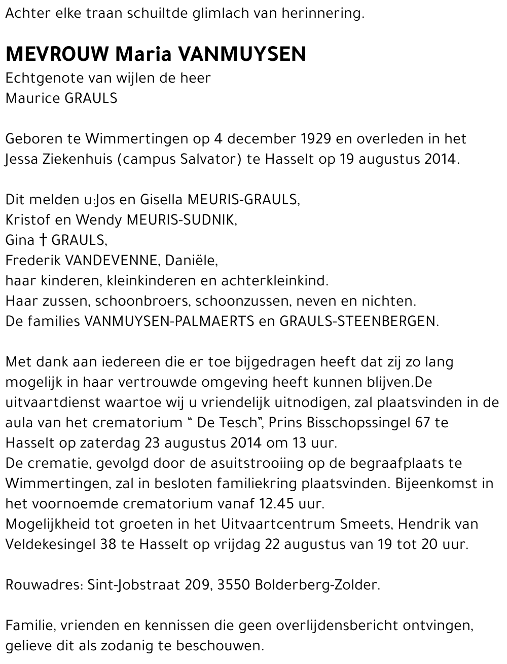 Maria Vanmuysen