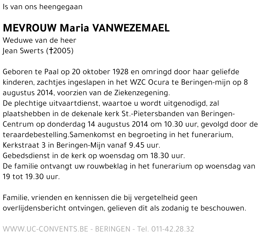 Maria Vanwezemael