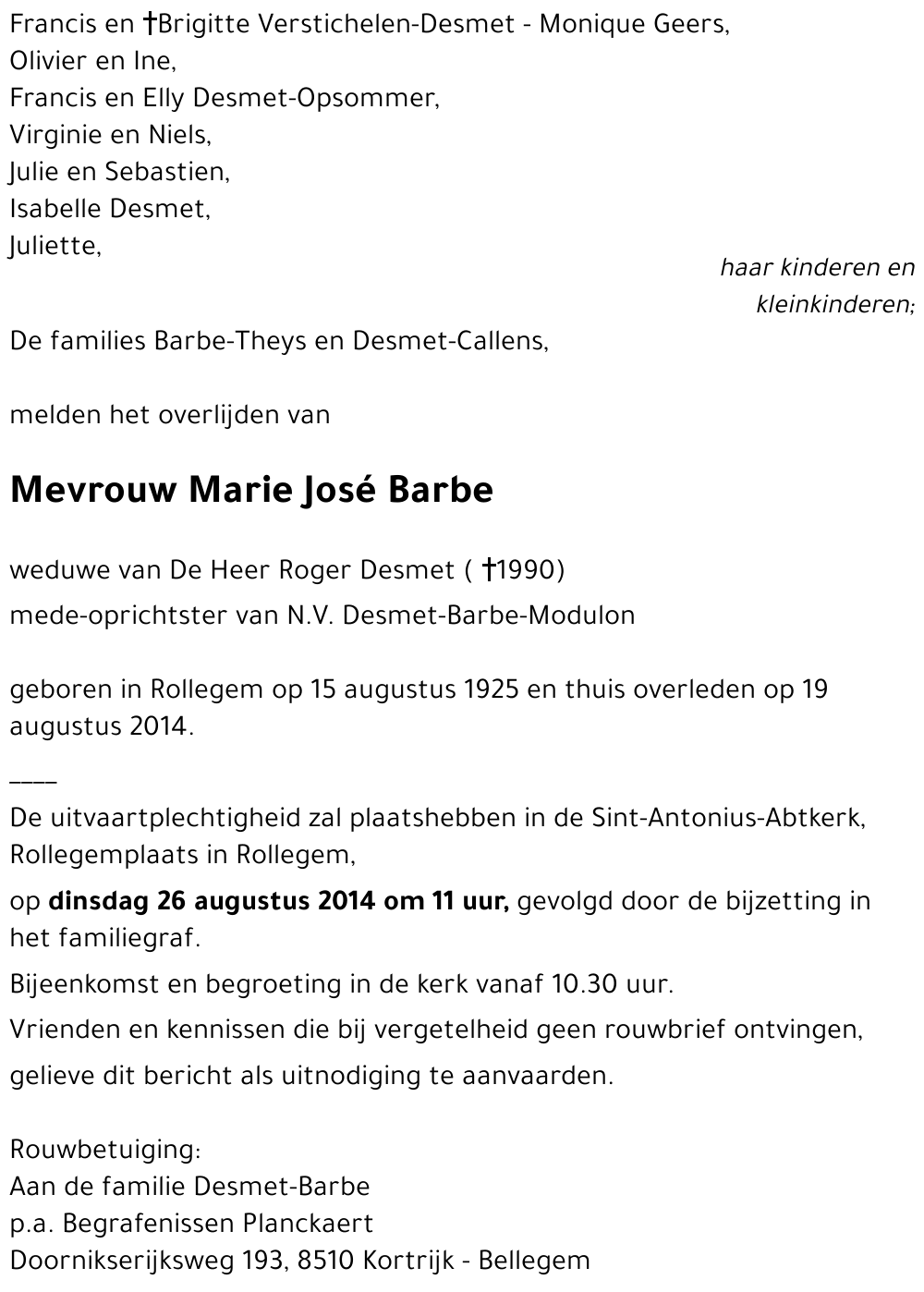 Marie José Barbe