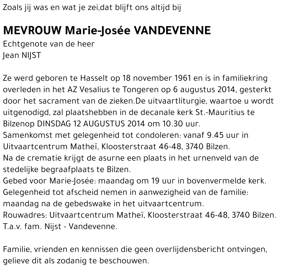 Marie-Josée VANDEVENNE