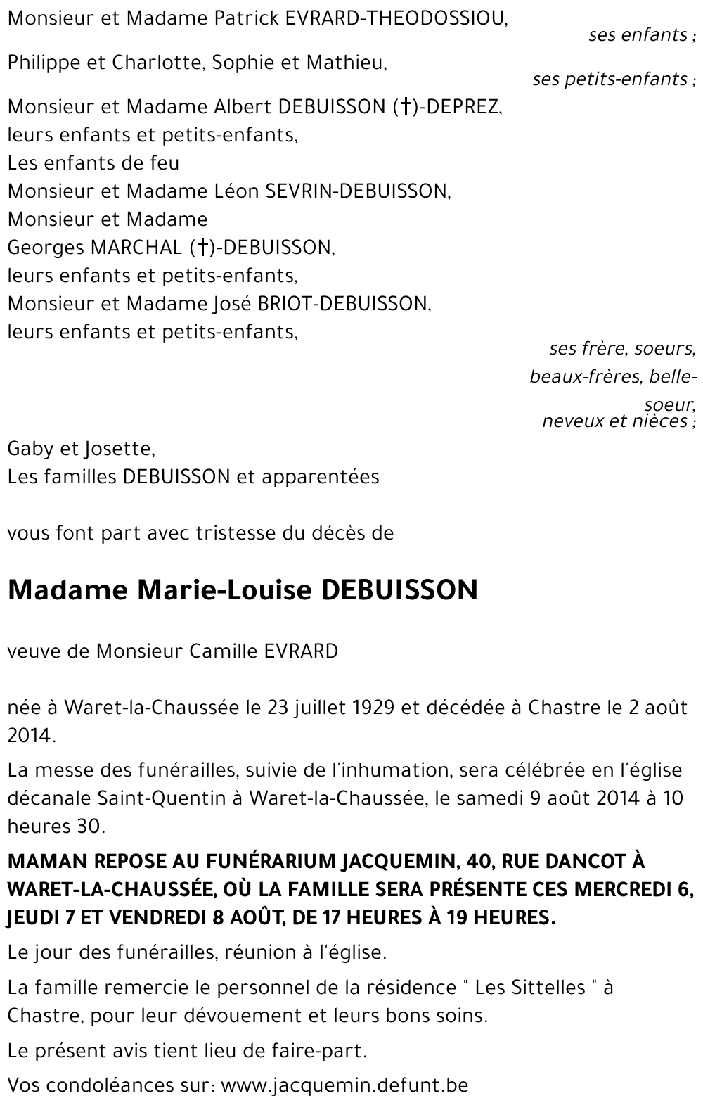 Marie-Louise DEBUISSON