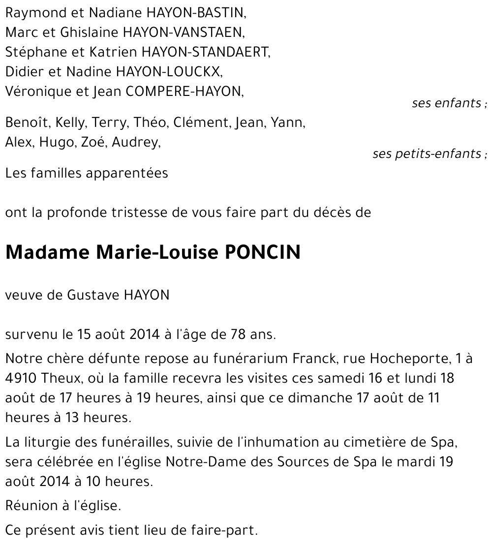 Marie-Louise PONCIN