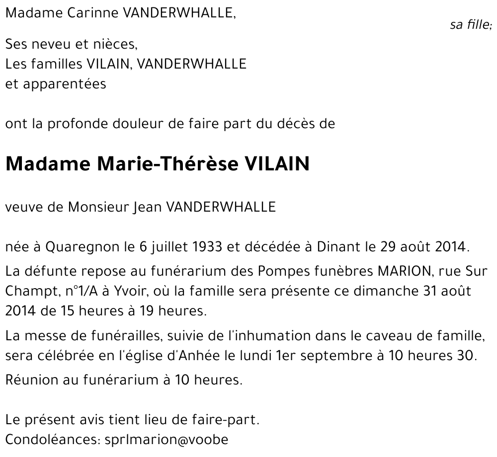 Marie-Thérèse VILAIN