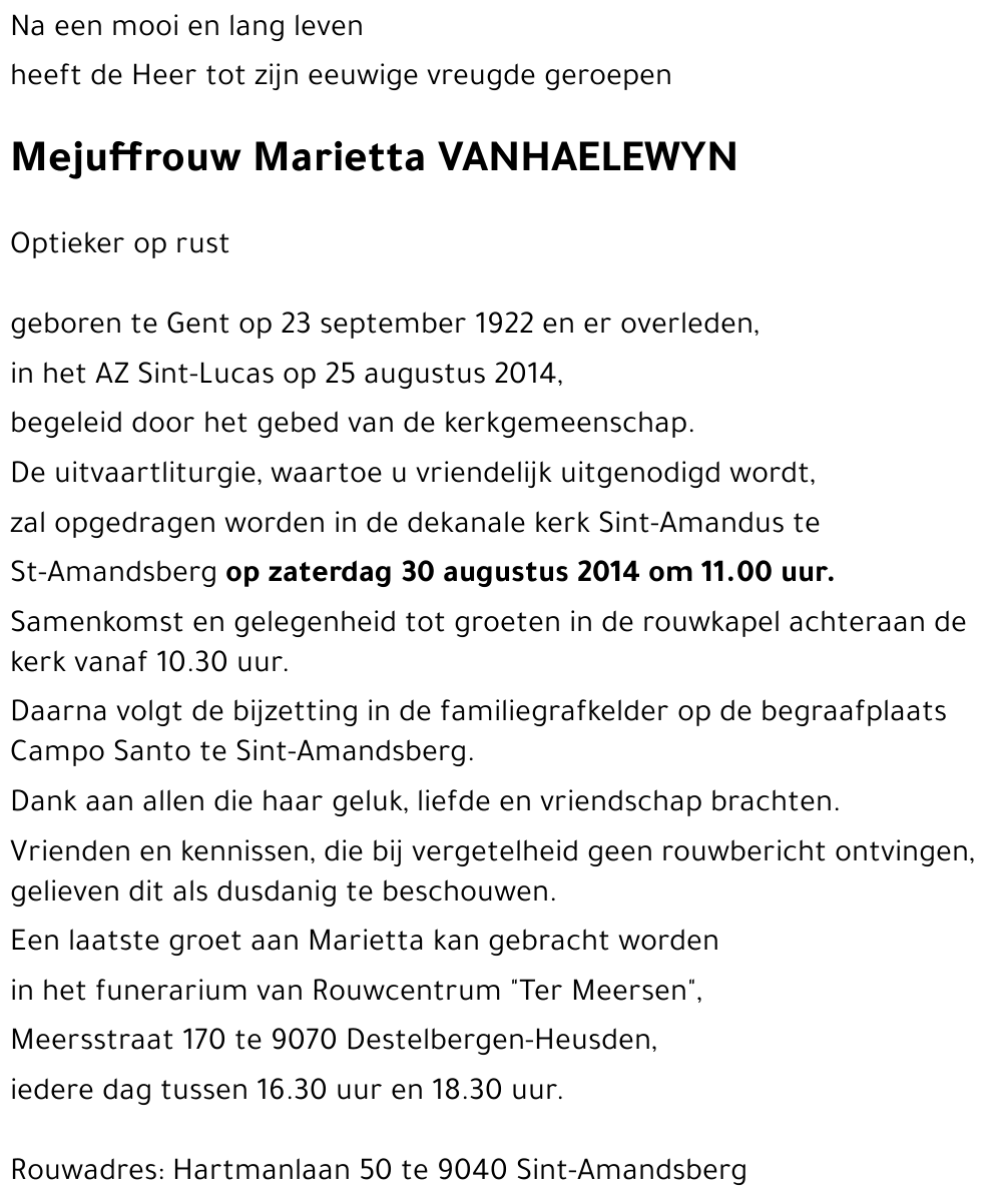 Marietta VANHAELEWYN