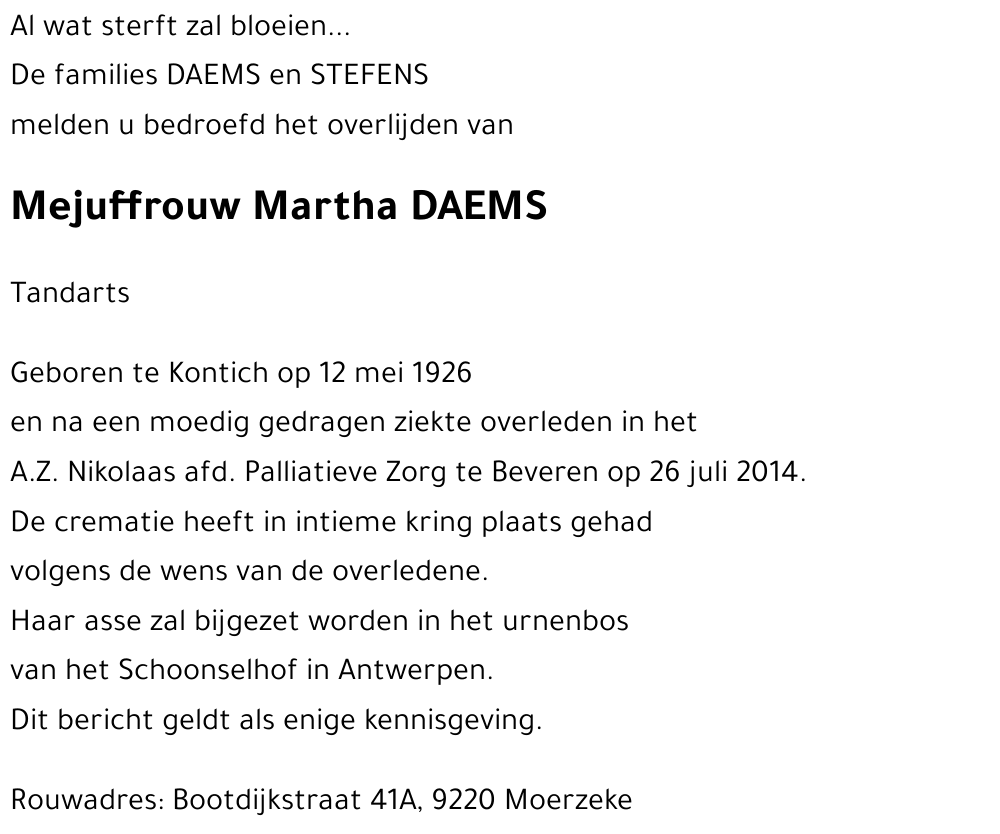 Martha DAEMS