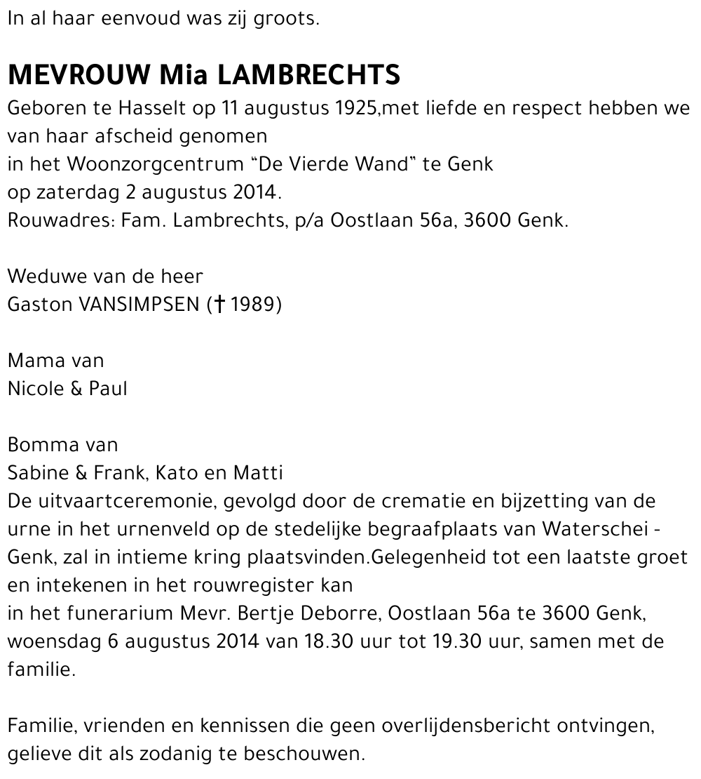 Mia LAMBRECHTS