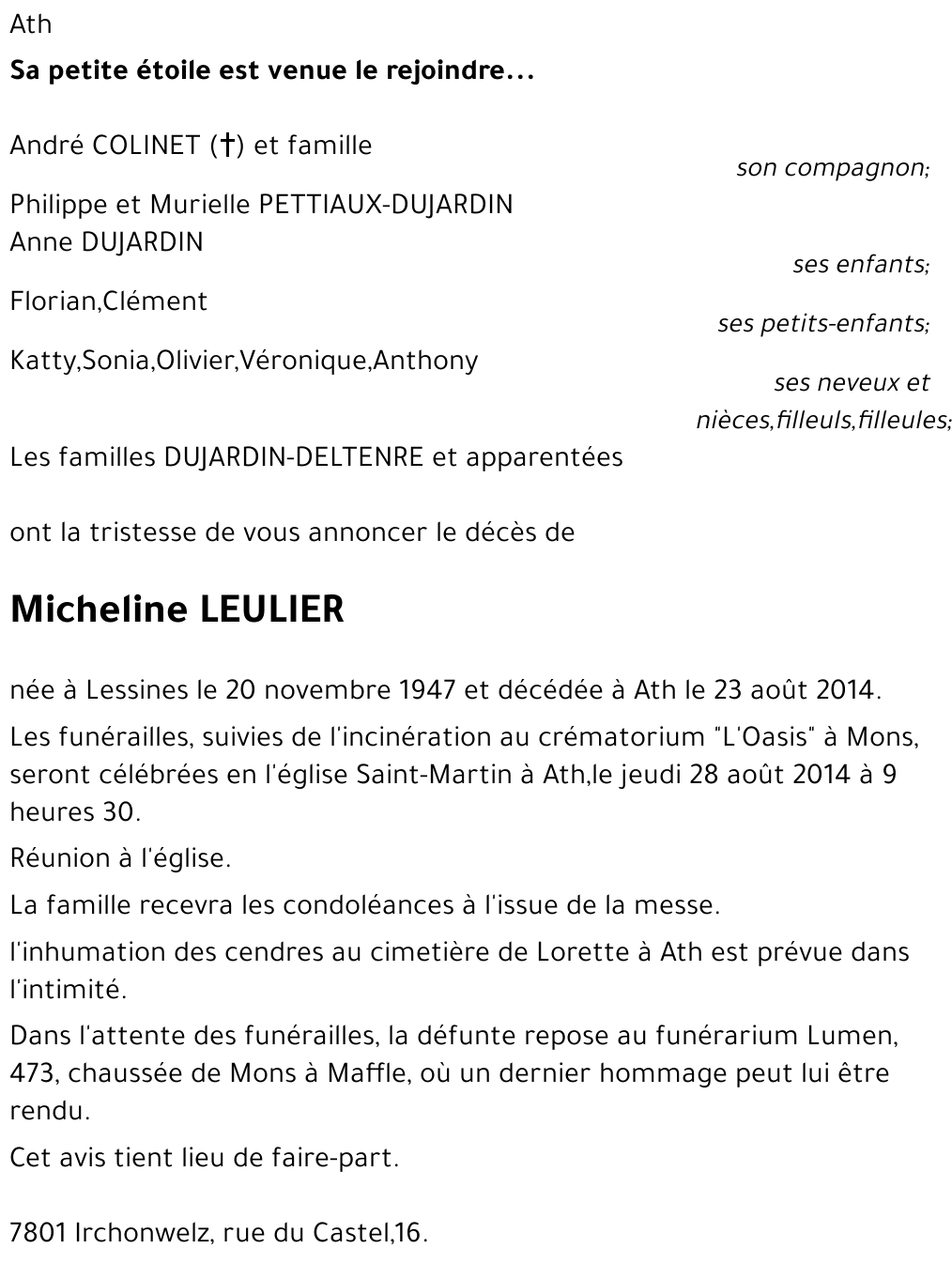 Micheline LEULIER