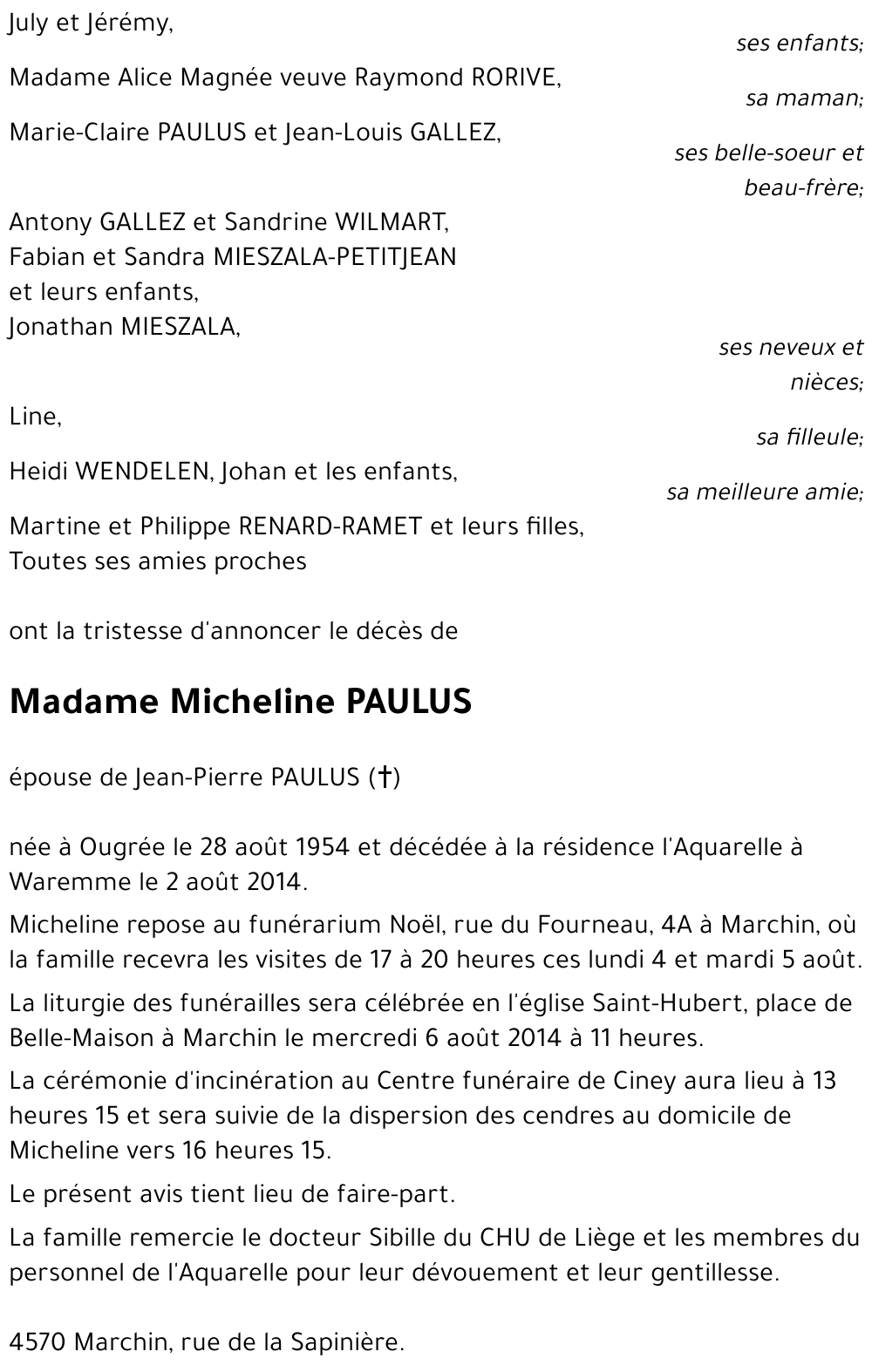Micheline PAULUS