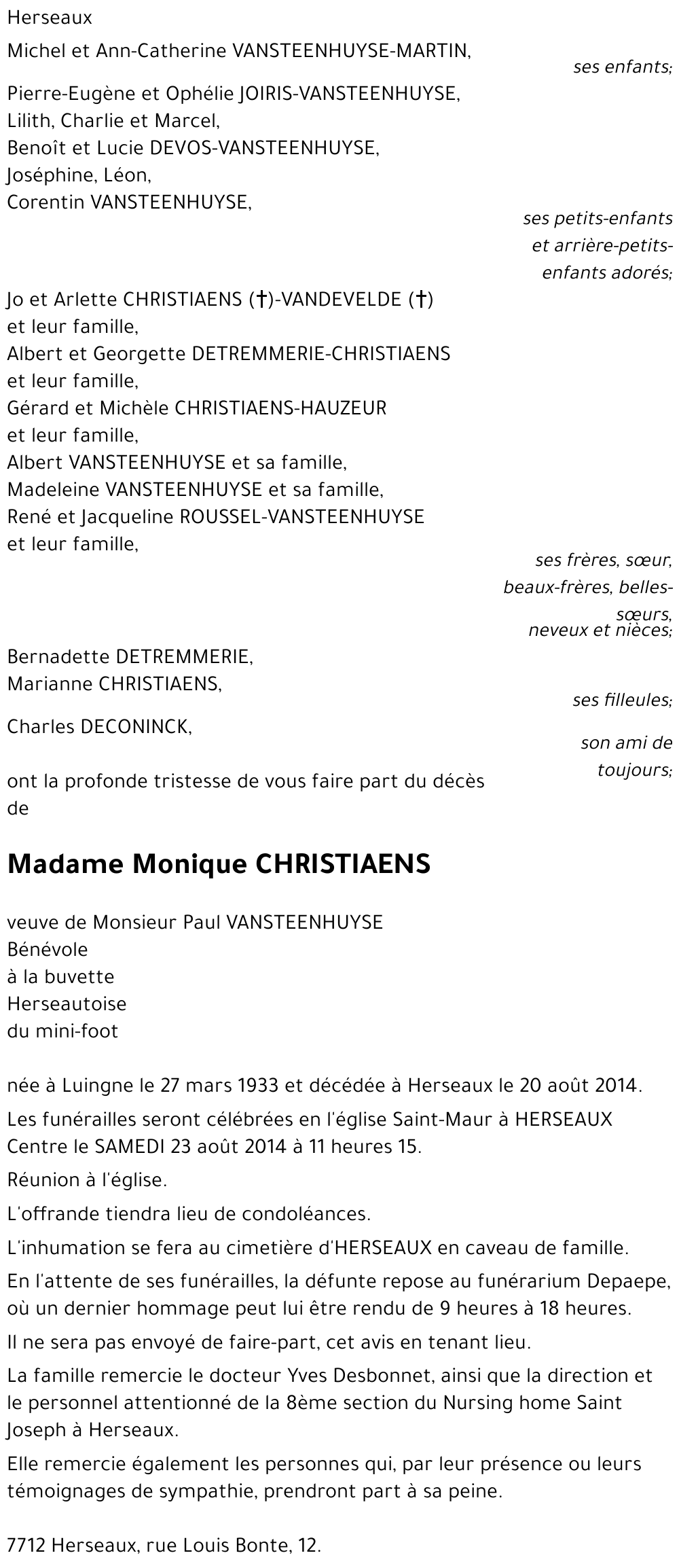 Monique CHRISTIAENS