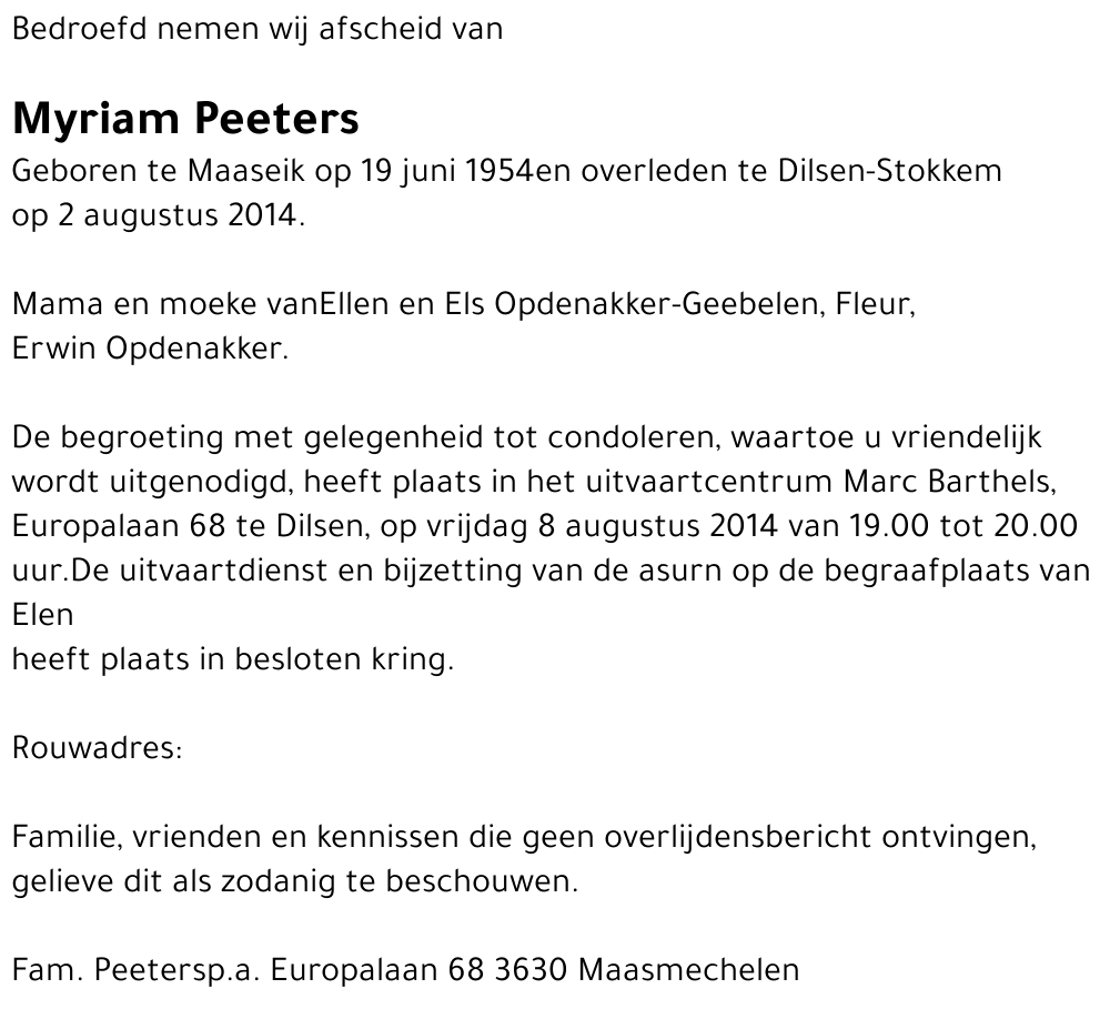 Myriam Peeters