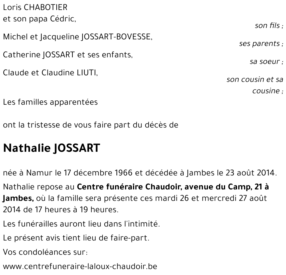 Nathalie JOSSART