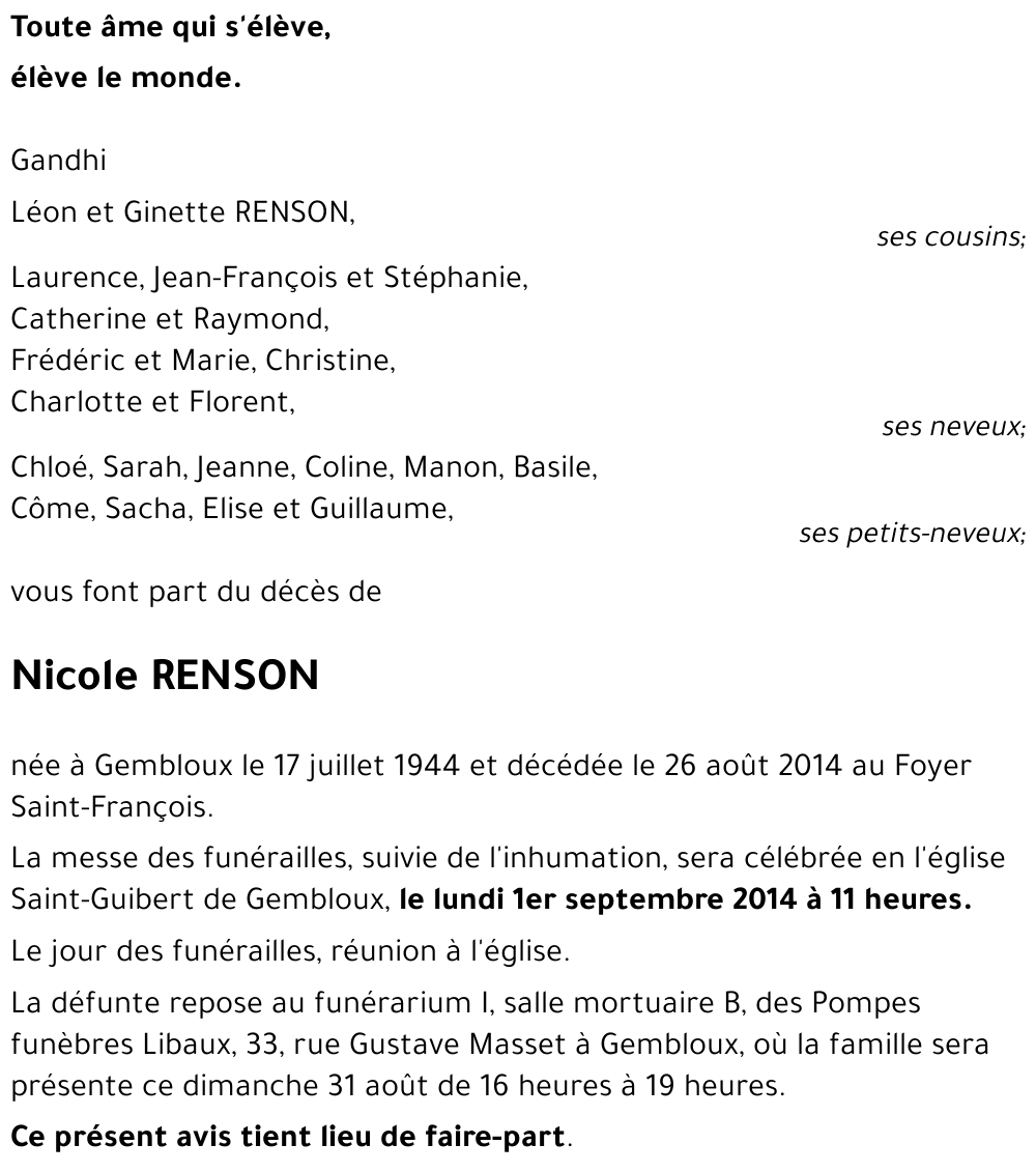 Nicole RENSON