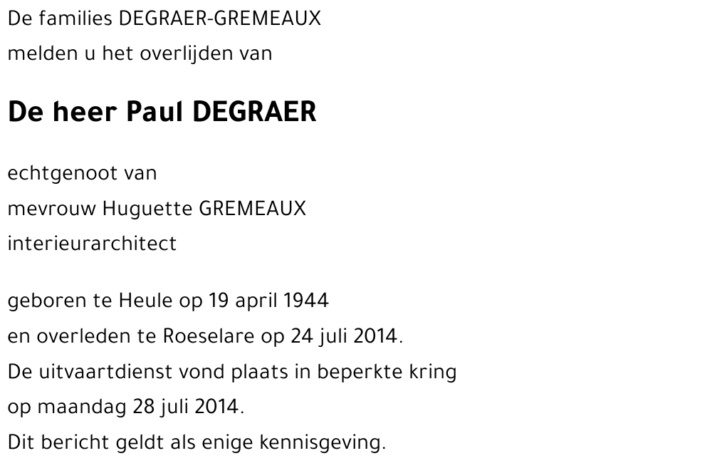Paul DEGRAER