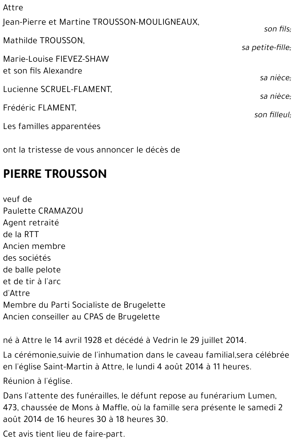 PIERRE TROUSSON