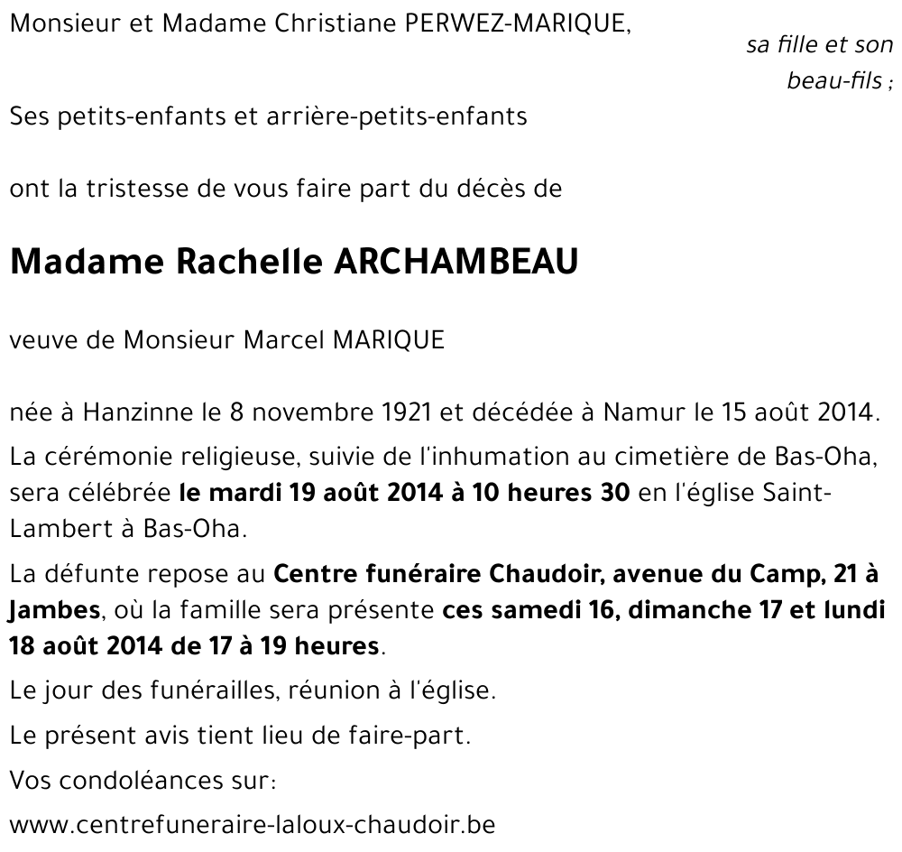 Rachelle ARCHAMBEAU
