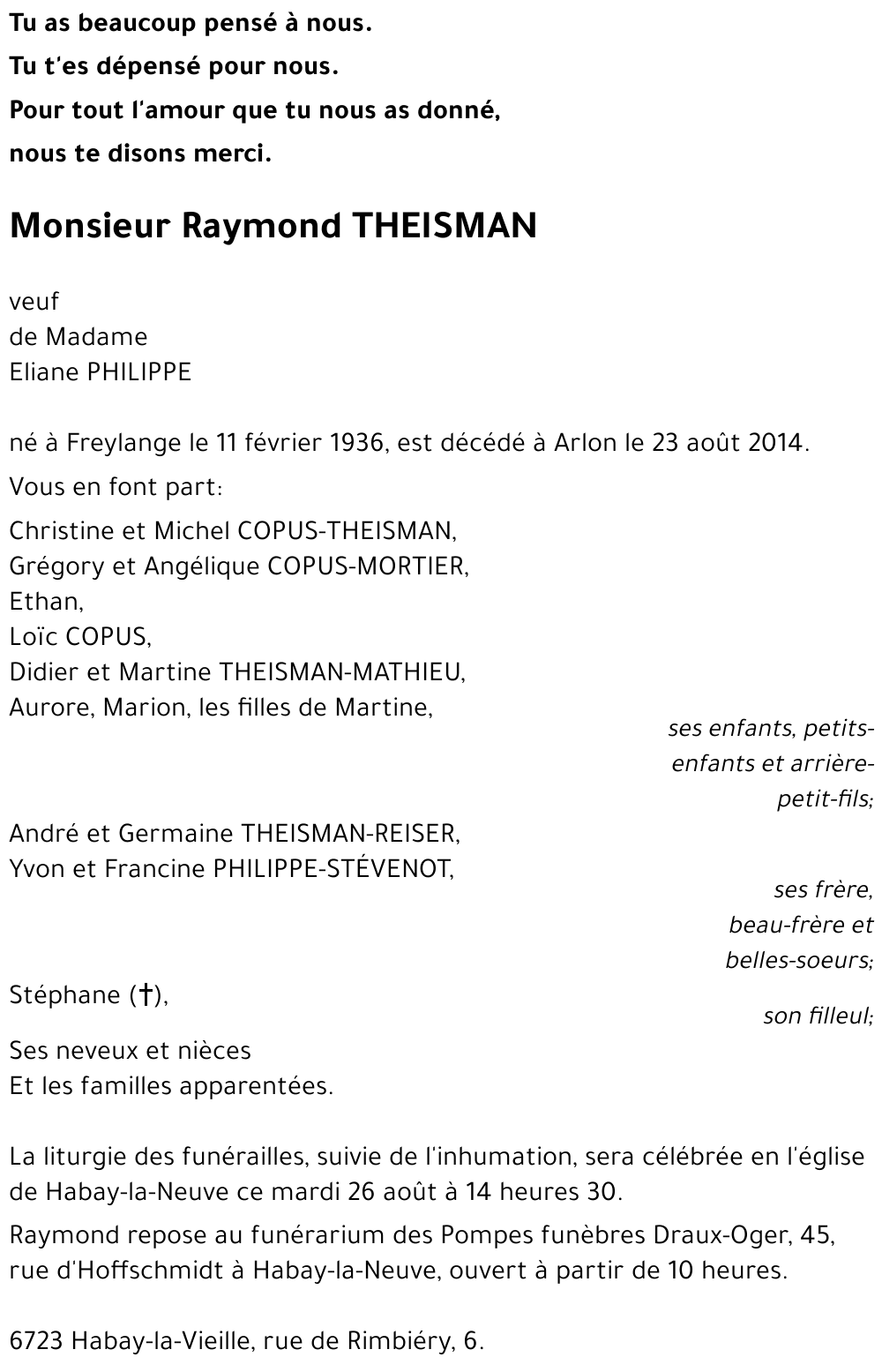 Raymond THEISMAN