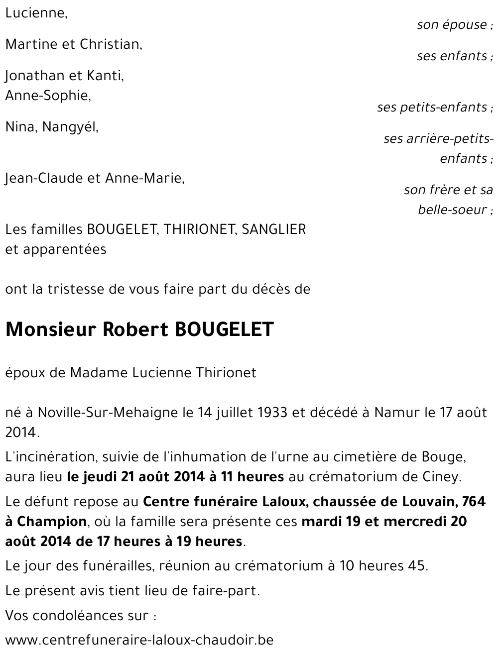 Robert BOUGELET