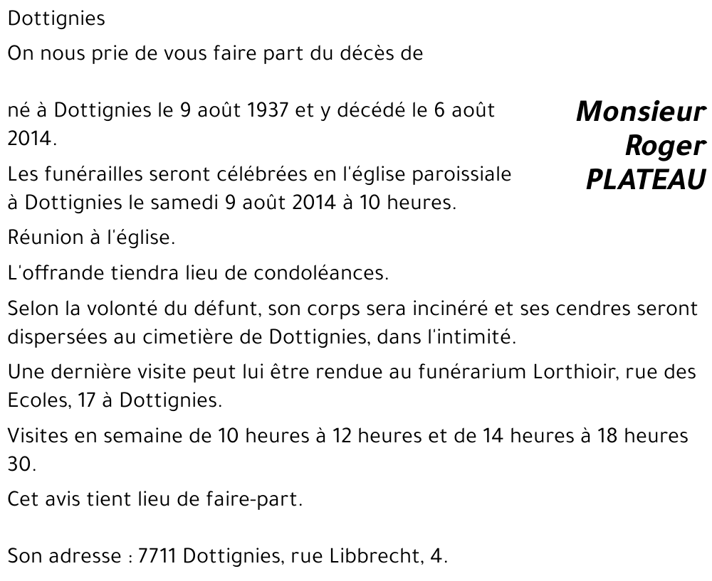 Roger PLATEAU