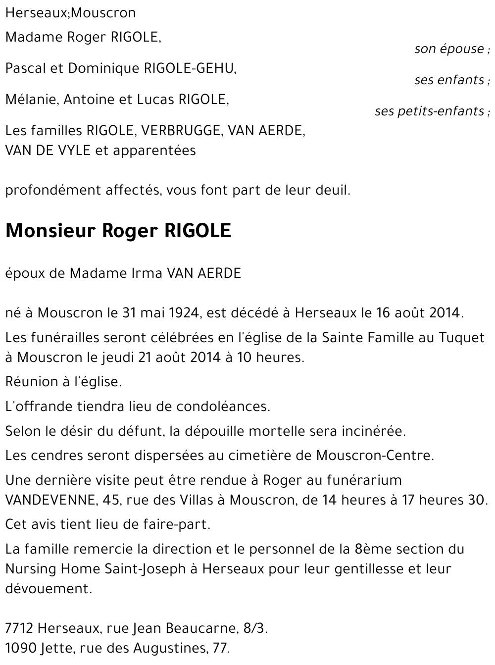 Roger RIGOLE