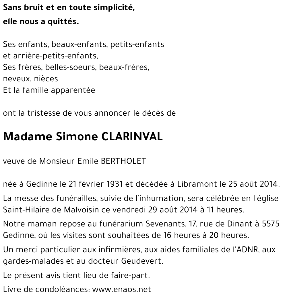 Simone CLARINVAL