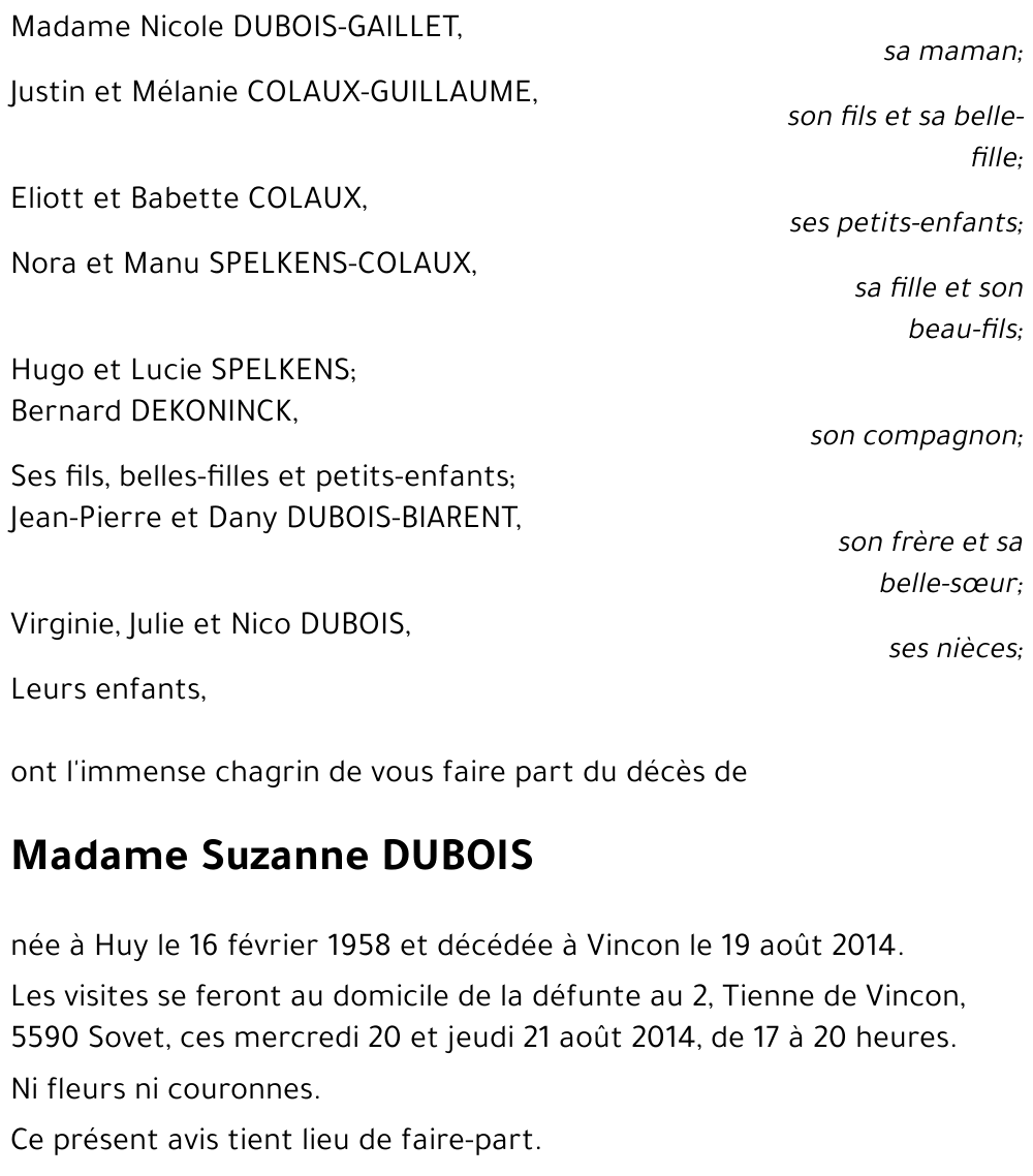 Suzanne DUBOIS