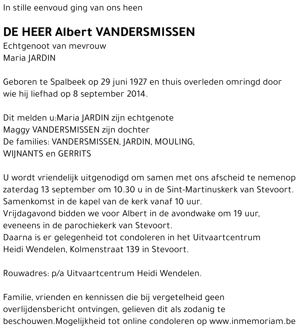 Albert Vandersmissen