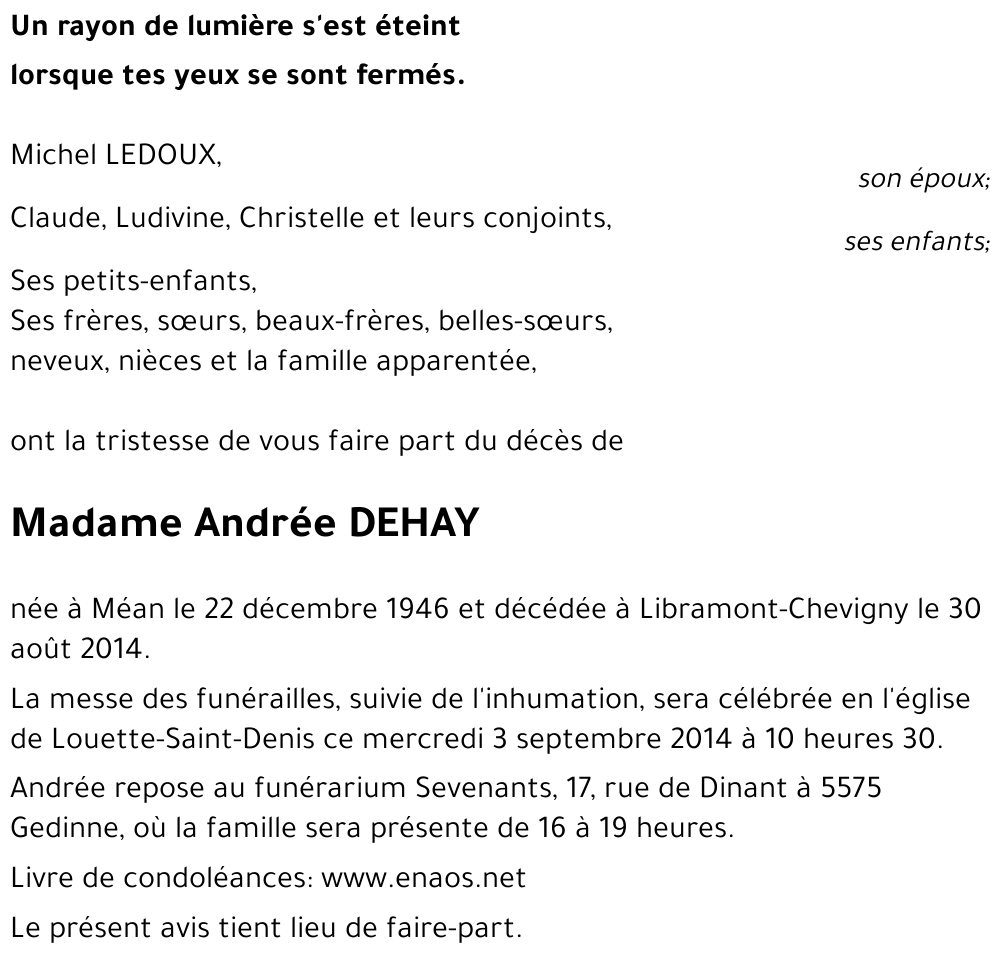 Andrée DEHAY