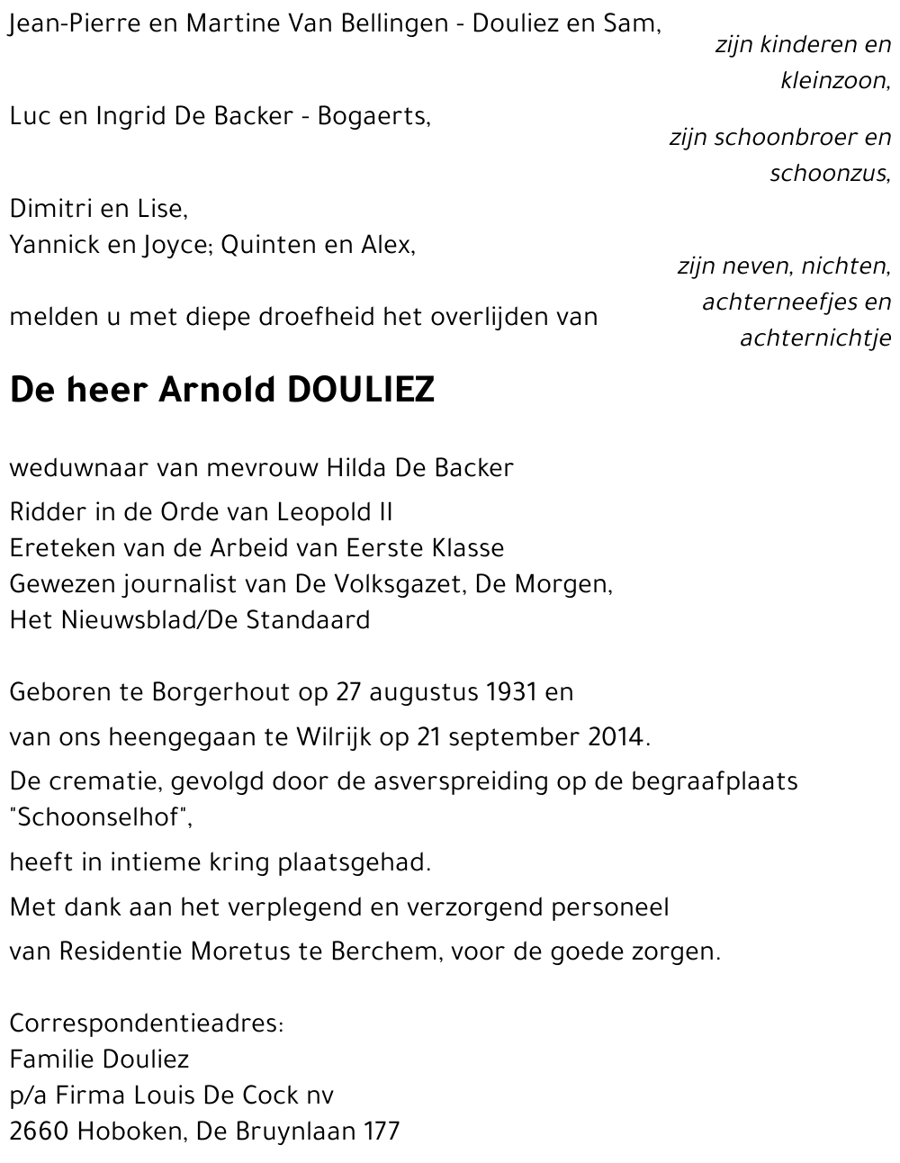 Arnold DOULIEZ