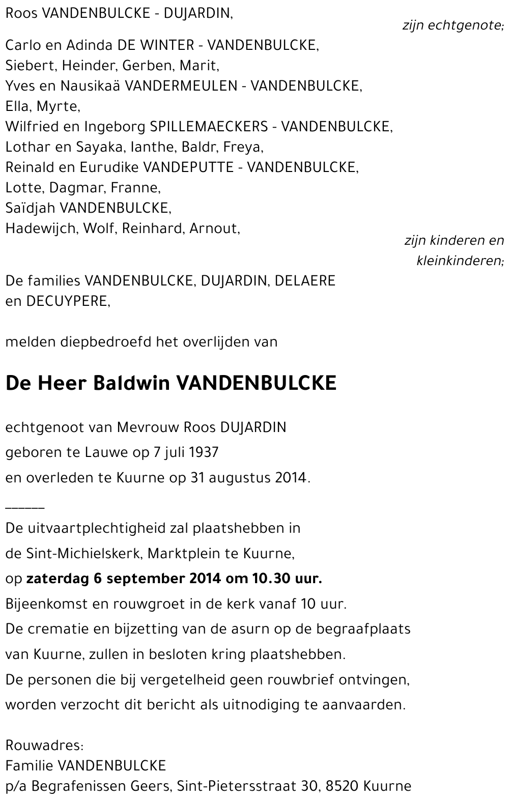 Baldwin VANDENBULCKE