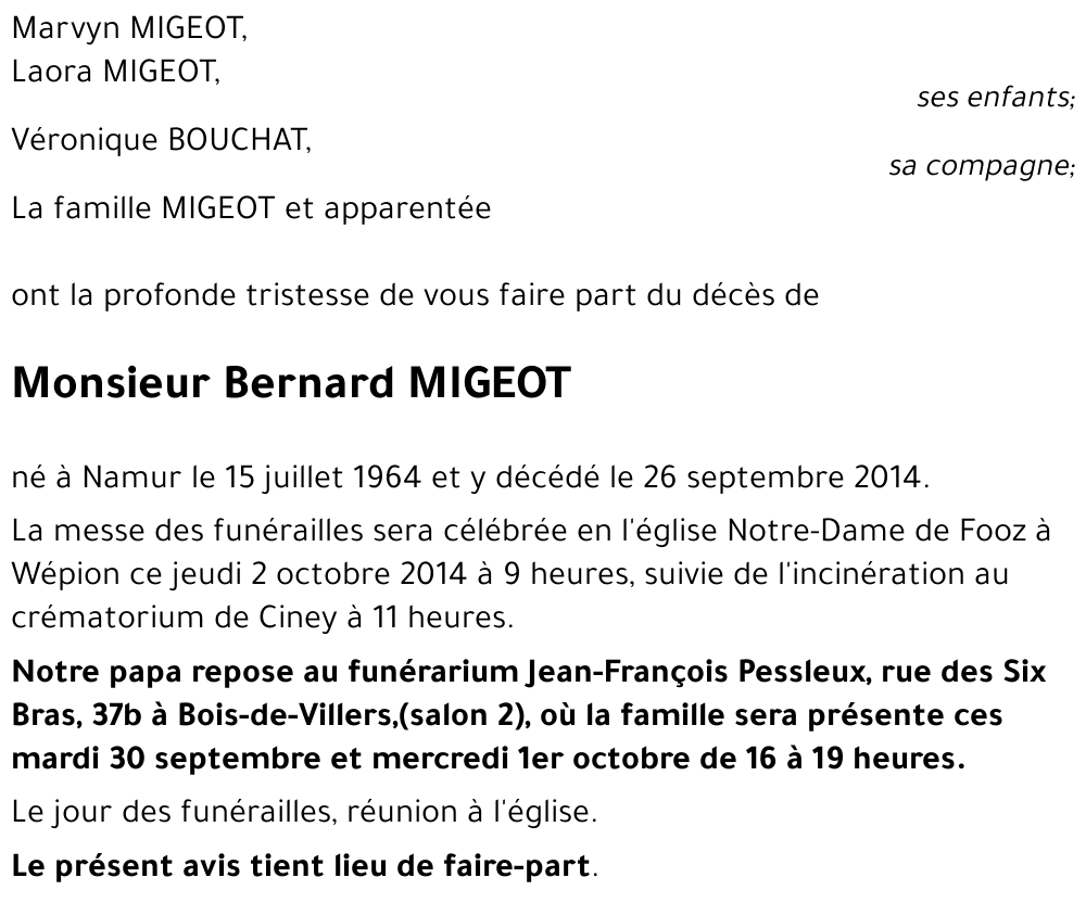 Bernard MIGEOT
