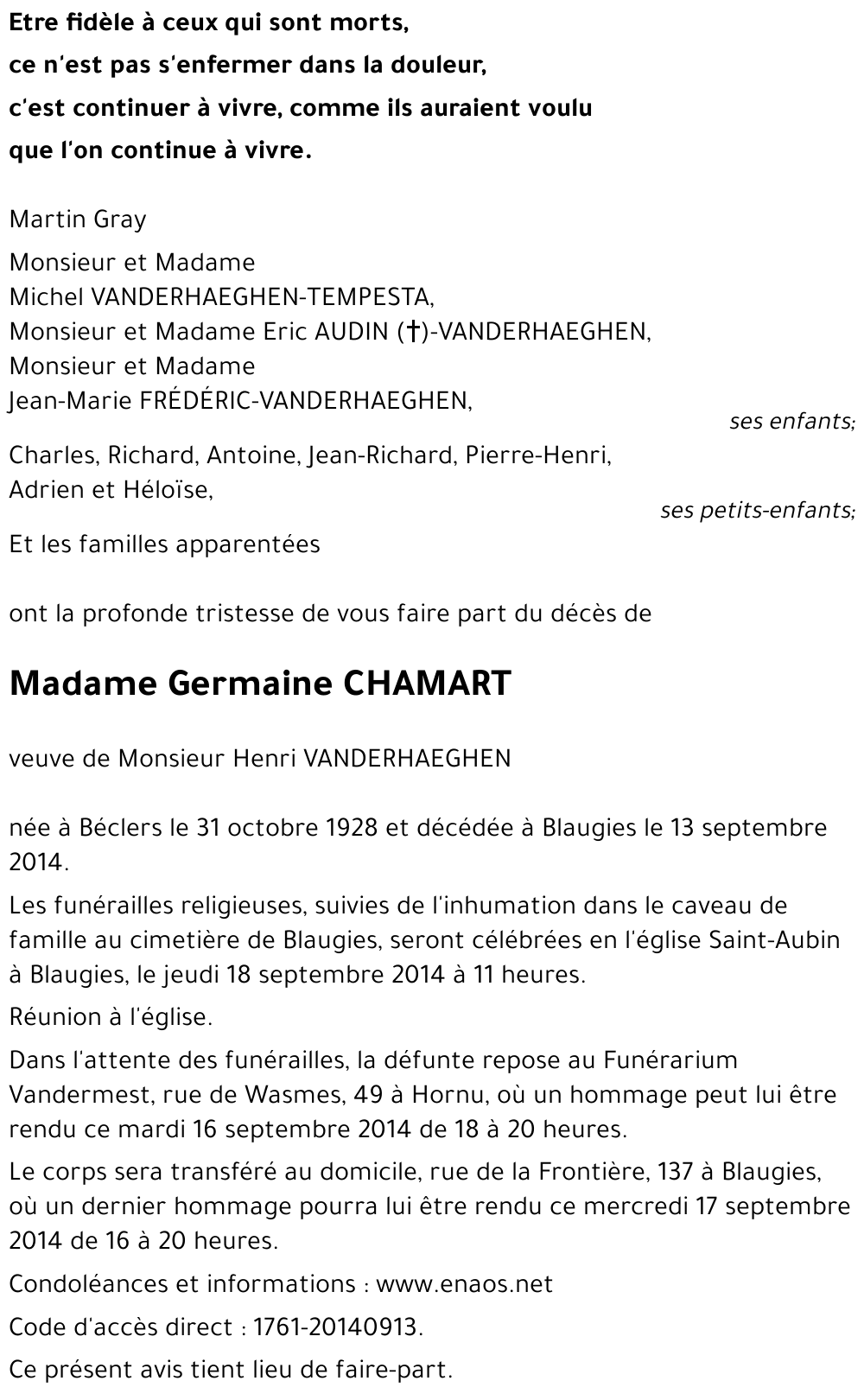 CHAMART Germaine