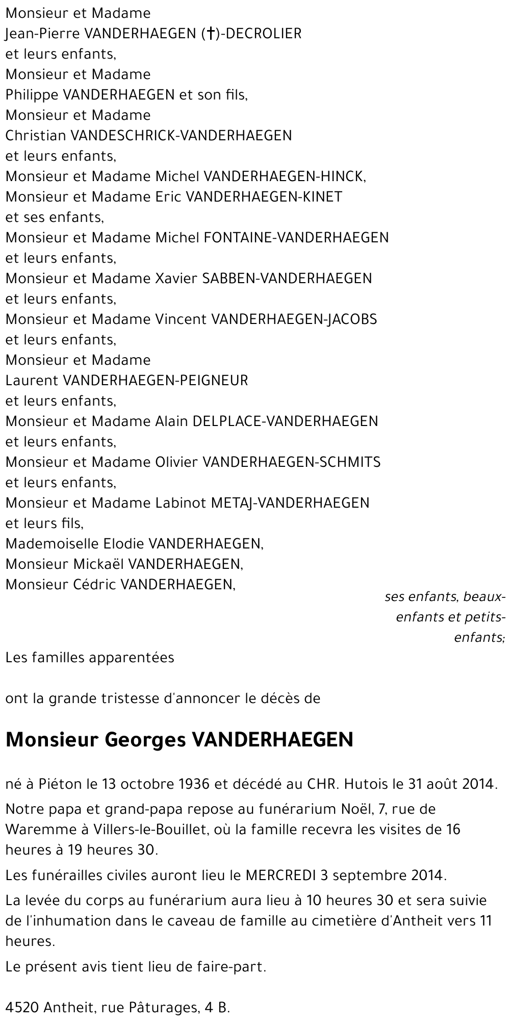Georges VANDERHAEGEN